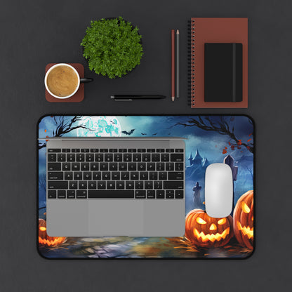 Halloween Desk Mat Haunted Graveyard Office Desk Accessories Creepy Pumpkins Large Mouse Pad Airey Full Moon Desk Pad Spooky Gaming Mousepad