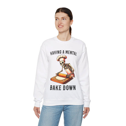 Funny Skeleton Baker Sweatshirt Having A Mental Bake Down Pullover Sweater Funny Halloween Baker Sweatshirt Baking Lover Expert Baker Gift