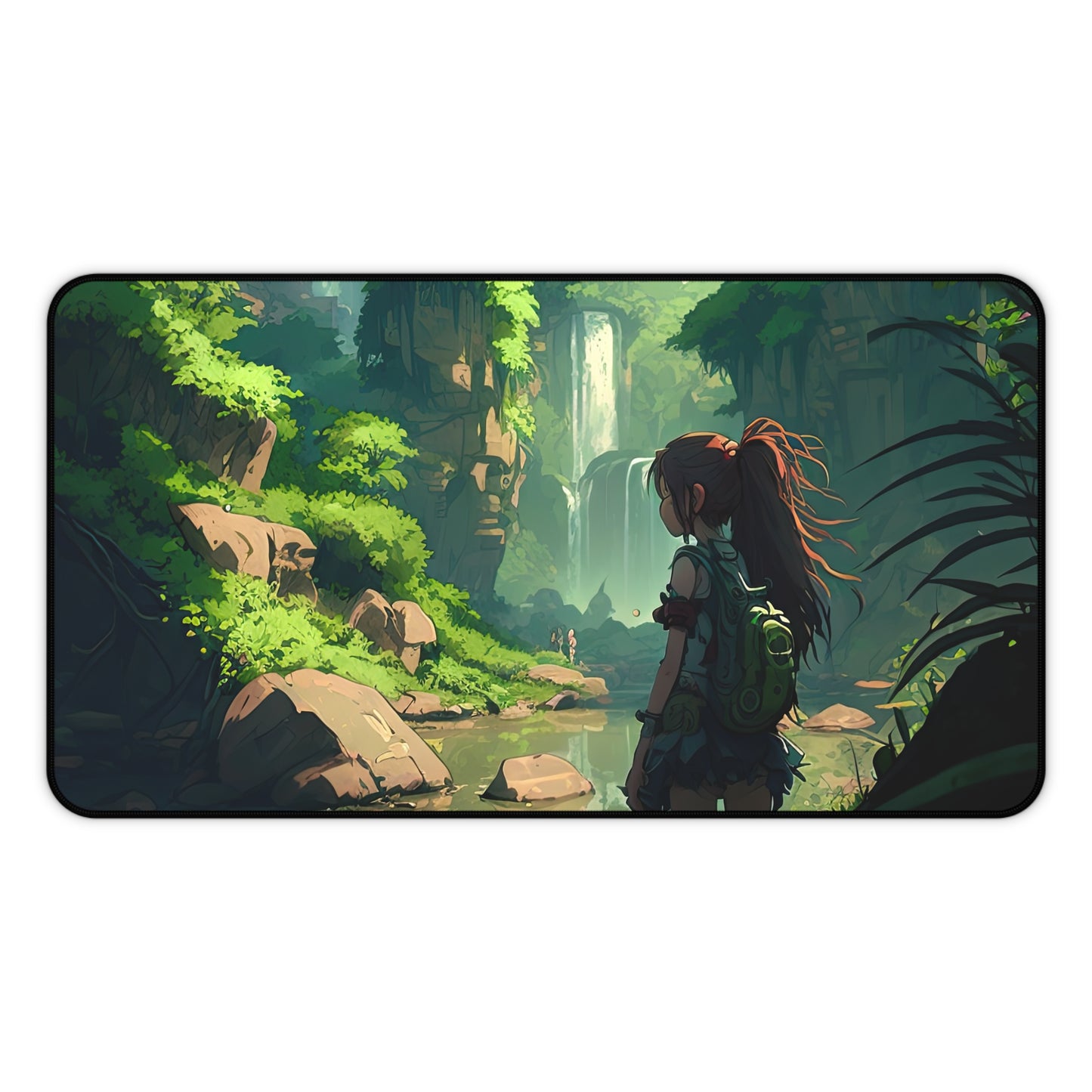 Anime Amazon Rainforest Desk Mat Japanese Office Desk Accessory Manga Waterfall Mouse Pad XL Desk Pad Large Gaming Mousepad Unique Gift Idea