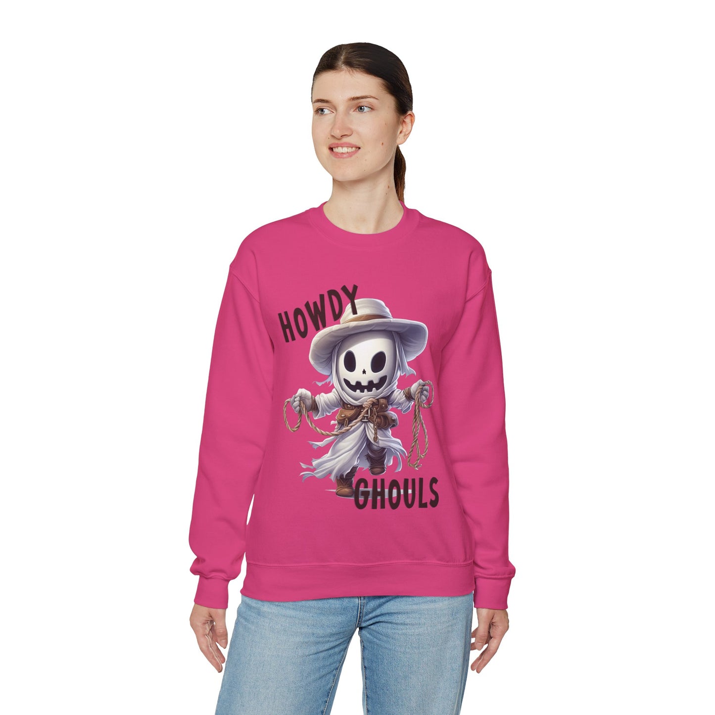 Howdy Ghouls Western Halloween Sweatshirt Funny Western Ghost Halloween Sweater Punny Ghost Howdy Ghouls Pullover Sweater Fall Unisex Gift