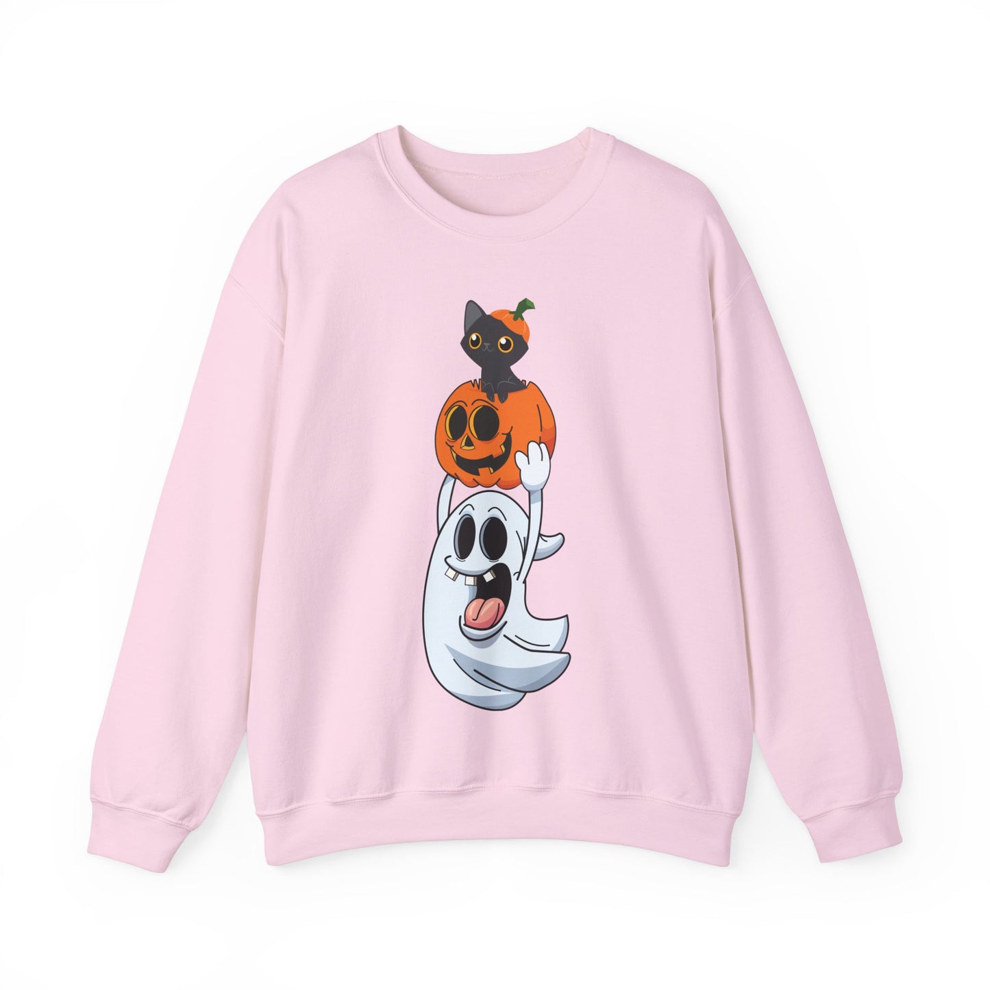 Cute Halloween Sweatshirt Funny Ghost Pumpkin Black Cat Sweater Funny Halloween Sweater Spooky Season Apparel Boo Ghost Fall Spooky Ghost