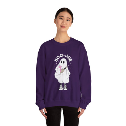 Boo-Jee Ghost Sweatshirt Chic Halloween Crewneck Boo Jee Spooky Ghost Sweater Retro Halloween Sweater Spooky Season Apparel Cute Ghost Sweat