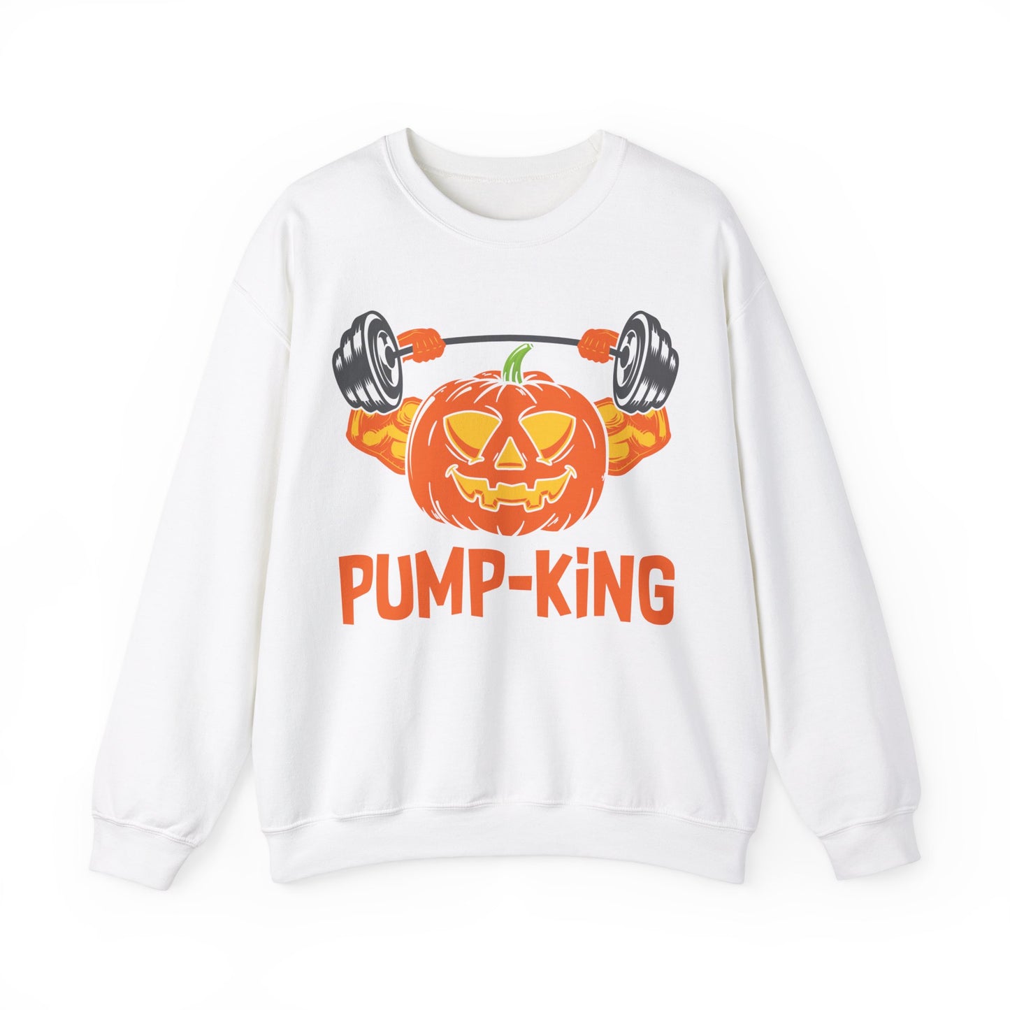 Pump-King Gym Sweatshirt Funny Halloween Sweater Fitness Halloween Sweatshirt Boyfriend Gym Husband Halloween Pumpkin Apparel Novelty Gift