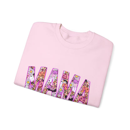 Retro Halloween Mama Sweatshirt Halloween Mom Sweater Cute Mama Ghost Crewneck Spooky Mama Sweat Groovy Hippie Mom Fall Mama Trendy Mother