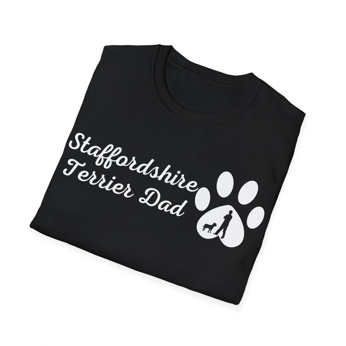 Doggy Dad's T-shirt, "Staffordshire Terrier Dad", Dog Father's Day Gift, Fur Papa, Unique Men's Apparel Novelty Pet Lover Tee