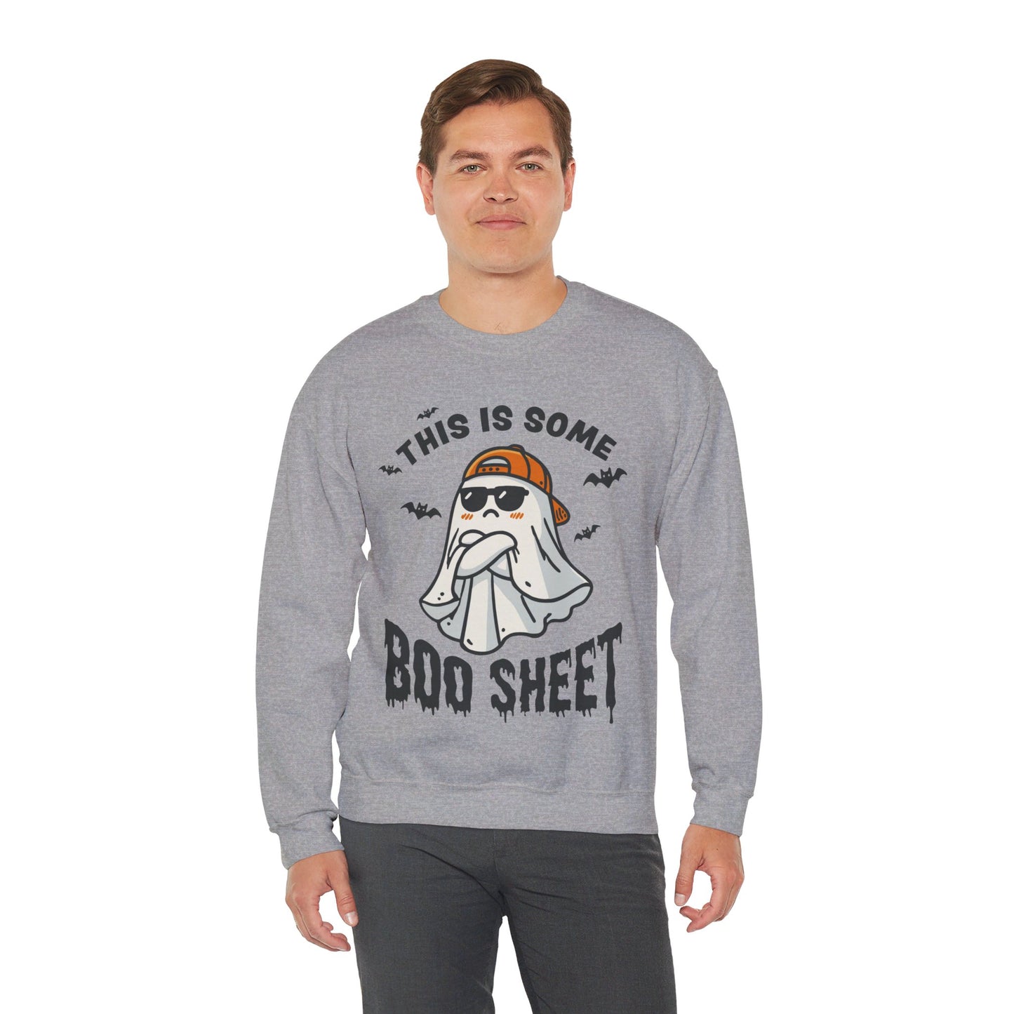 This Is Some Boo Sheet Sweatshirt Funny Halloween Sweater Retro Ghost Graphic Halloween Sweatshirt Funny Gifts Men Women Pullover Sweater