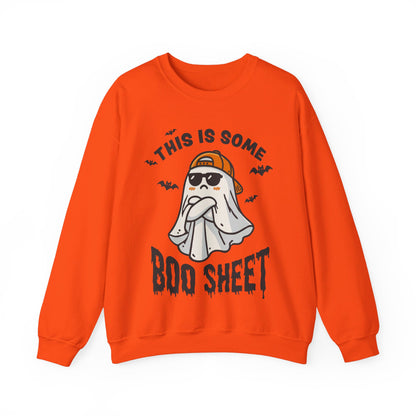 This Is Some Boo Sheet Sweatshirt Funny Halloween Sweater Retro Ghost Graphic Halloween Sweatshirt Funny Gifts Men Women Pullover Sweater