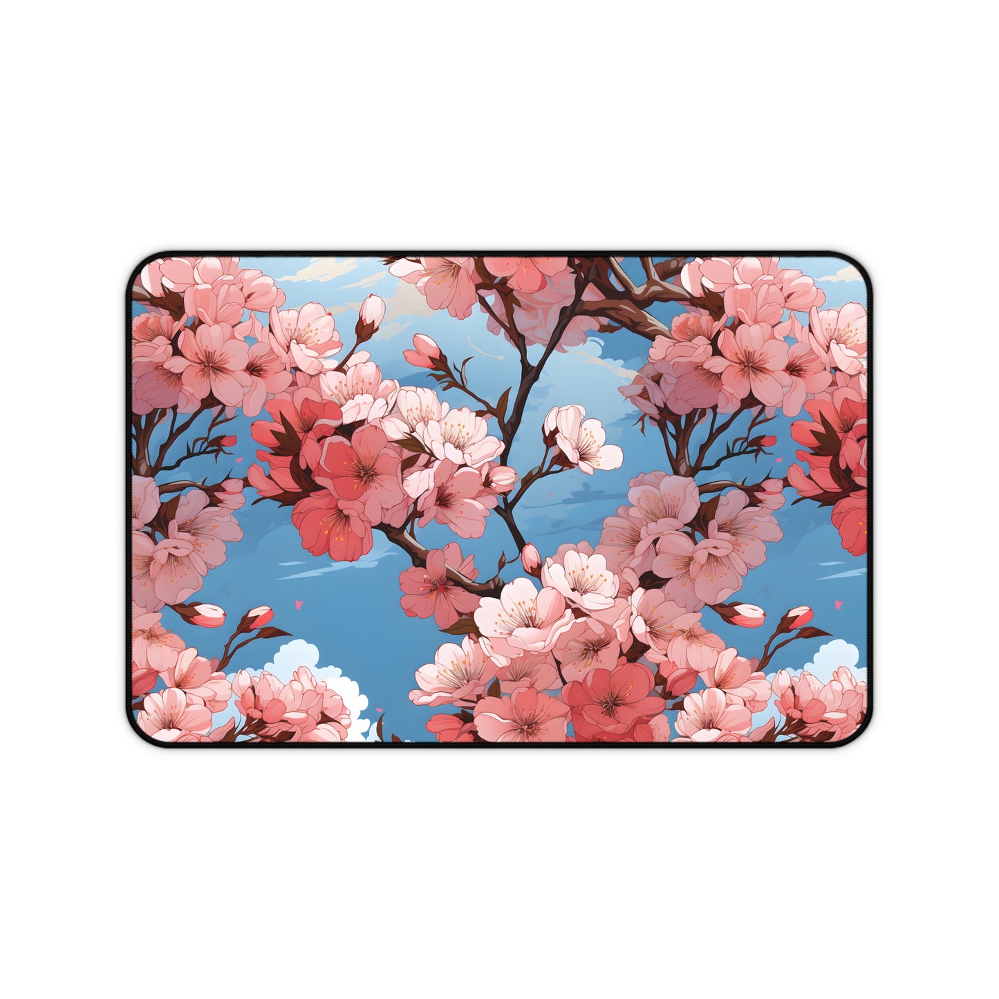 Anime Spring Flowers Desk Mat Lofi Office Desk Accessory Manga Floral Mouse Pad Japanese XL Desk Pad Large Gaming Mousepad Unique Gift Idea