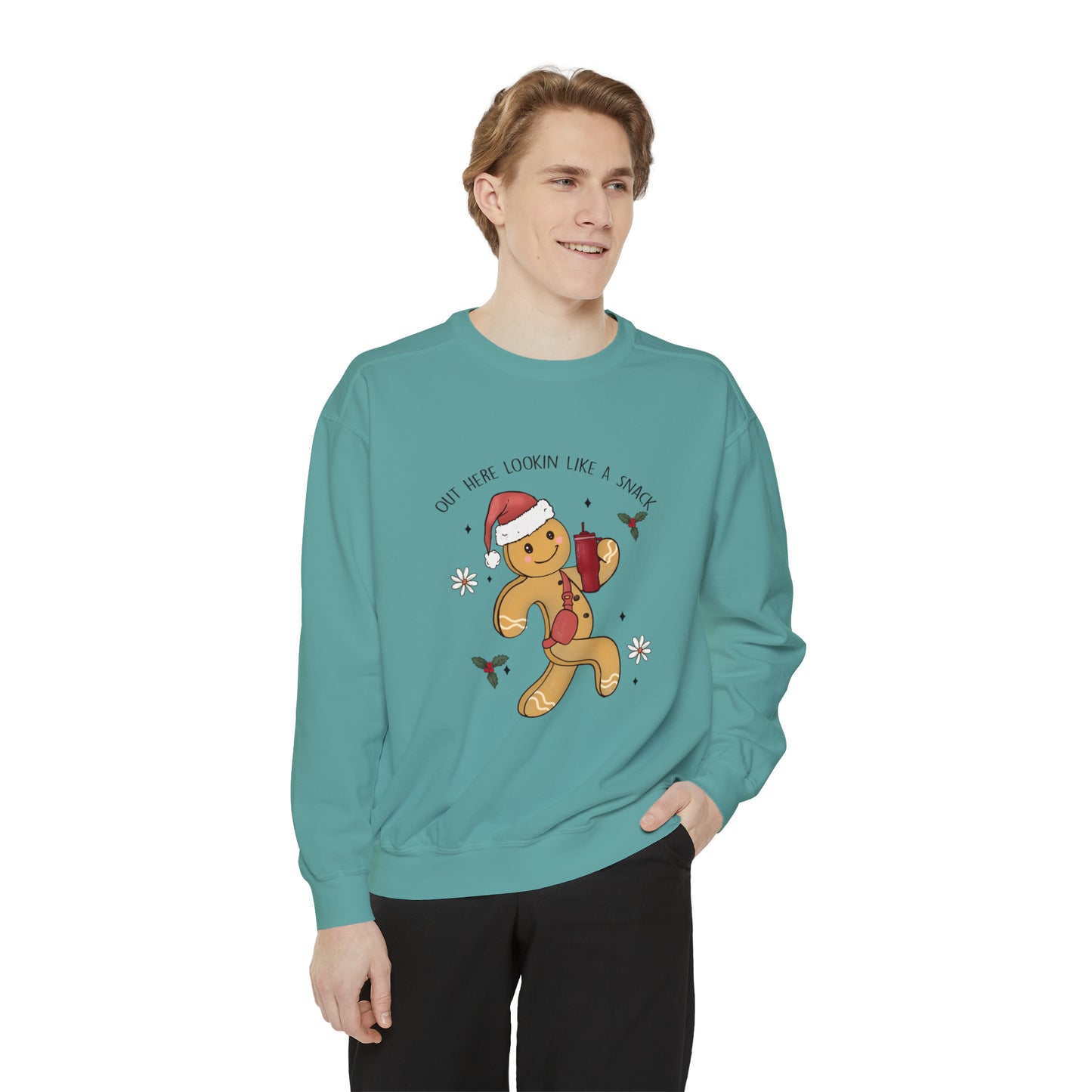 Comfort Colors® Out Here Lookin Like A Snack Sweatshirt Boojee Christmas Sweatshirt Gingerbread Man Sweater Funny Christmas Gift Holiday Tee