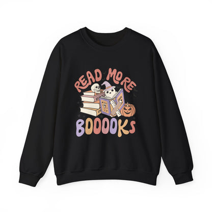 Read More Booooks Sweatshirt Teacher Halloween Sweater Spooky Teacher Sweatshirt Ghost Reading Books Crewneck Bookish Fall Book Lovers Gift