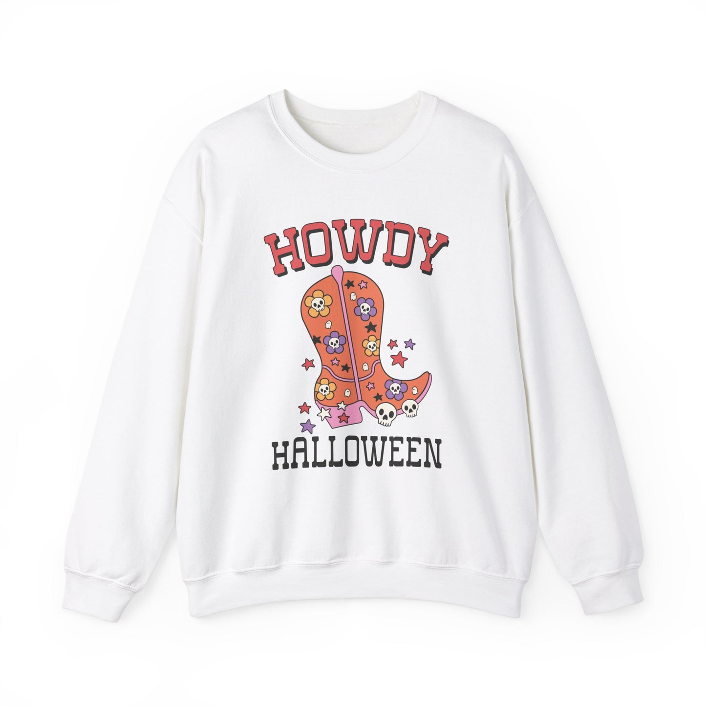 Howdy Halloween Sweatshirt Cowgirl Boots Sweater Retro Halloween Sweatshirt Western Chic Halloween Sweater Cute Fall Crewneck Spooky Season