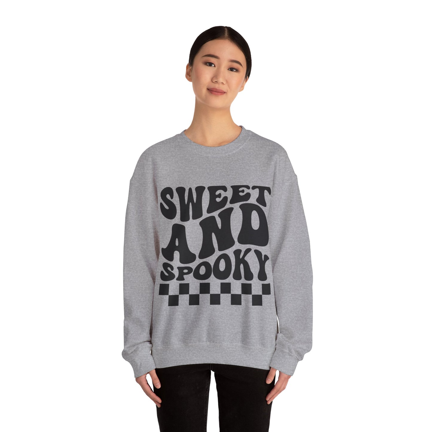 Sweet and Spooky Sweatshirt Retro Halloween Crewneck Vintage Fall Sweater Groovy Halloween Apparel Cool Funky Unique Novelty Women Gift Girl