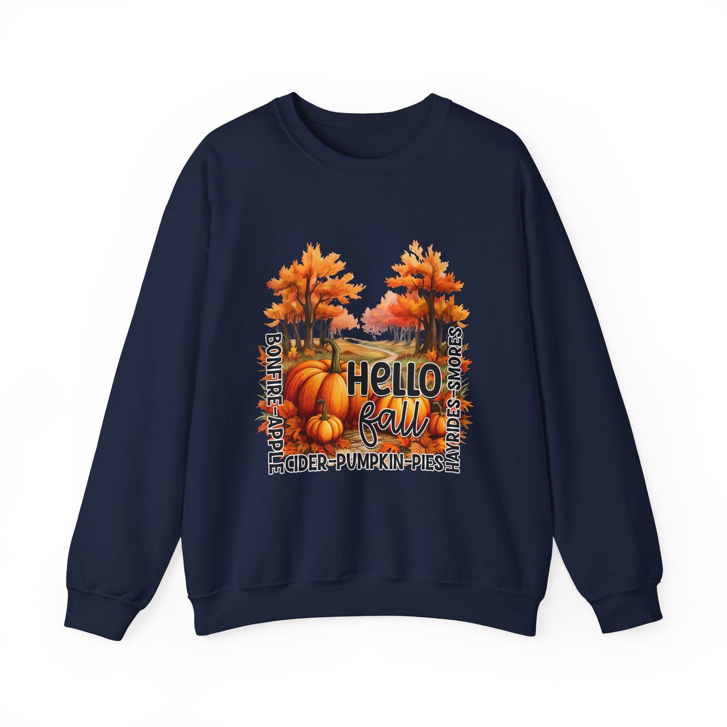 Hello Fall Sweatshirt Fall Words Sweater Hello Fall Crewneck Autumn Season Sweat Fall Graphic Apparel Cute Pumpkin Thanksgiving Sweatshirt