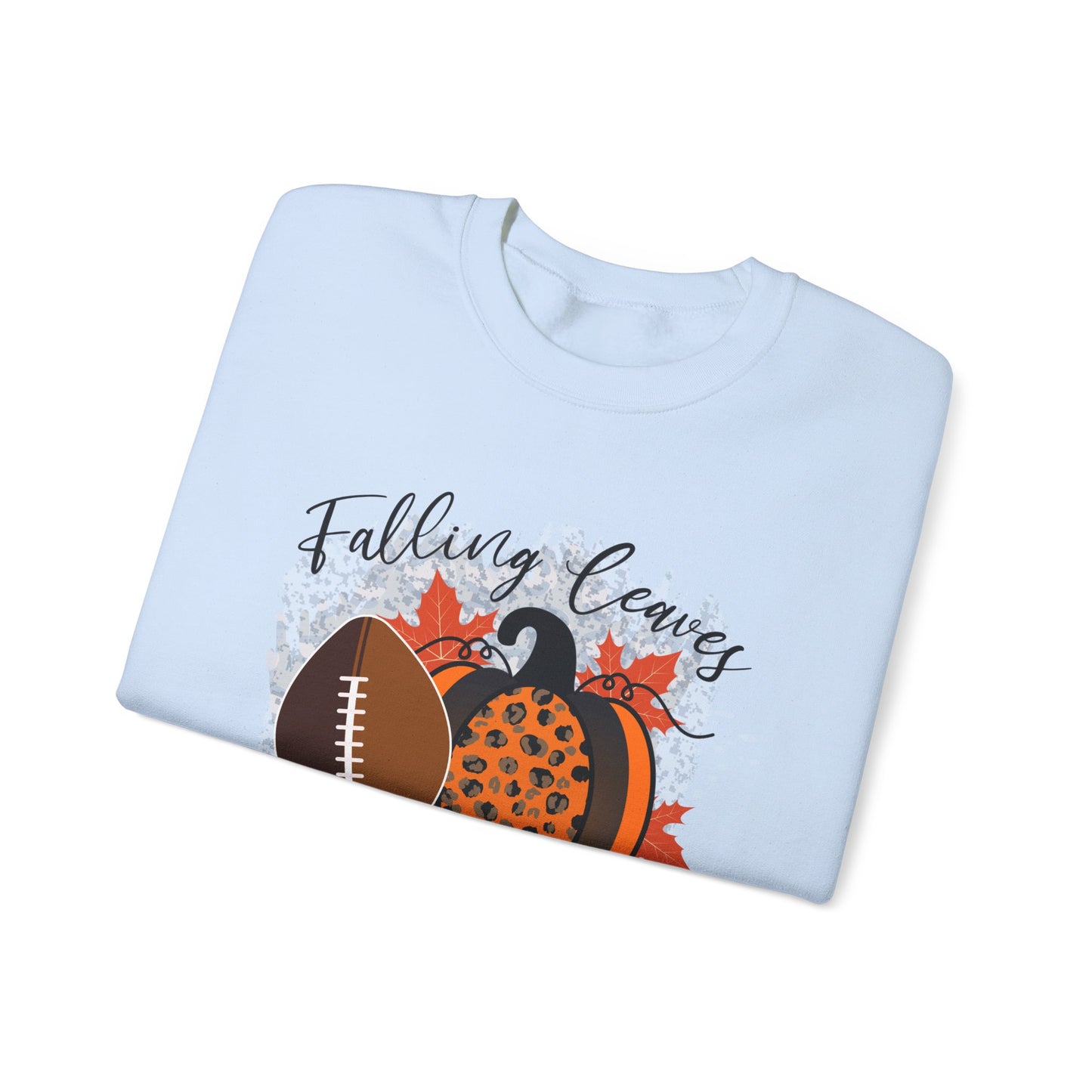 Fall Vibes Football Sweatshirt Falling Leaves Football Please Sweater Footbal Mom Fall Sweater Football and Pumpkin Crewneck Autumn Season