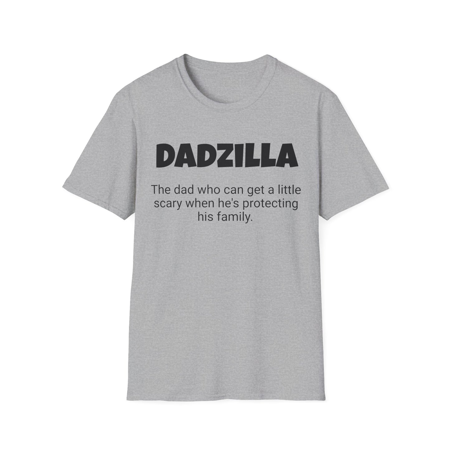 Funny Dad's Mens Softstyle T-shirt, "Dadzilla", Father's Day Gift, Tee for Him, Adult Humorous Unique Novelty Apparel Present