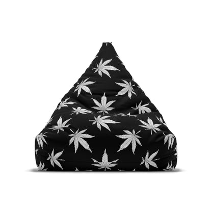 Weed Cannabis Gaming Bean Bag Chair Cover Black White Home Decor Marijuana Pot Leaves Games Beanbag Living Room Gift Adults Bedroom Man Cave