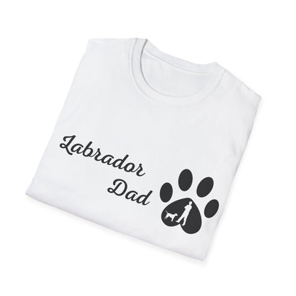 Doggy Dad's T-shirt, "Labrador Dad", Dog Father's Day Gift, Fur Papa, Unique Men's Apparel Novelty Pet Lover Tee Present