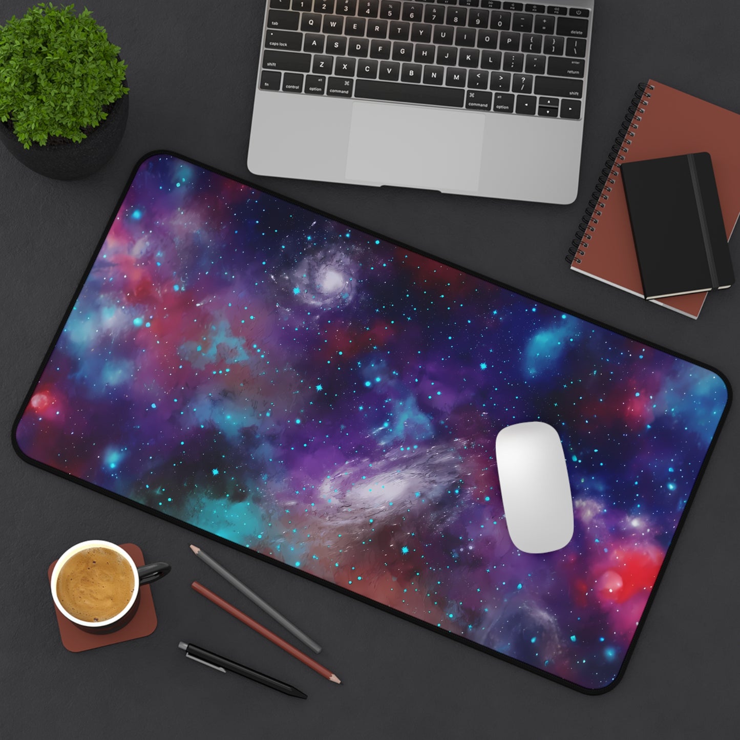 Galaxy Desk Mat Cosmic Outer Space Office Desk Accessories Bohemian Mouse Pad Universe Desk Pad Celestial Gaming Mousepad Unique Gift Idea