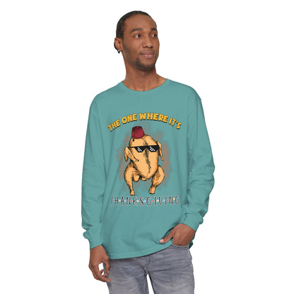 The One Where It's Thanksgiving Long Sleeve Sweater Friends Turkey Thanksgiving Friends Turkey Thanksgiving Friendsgiving Gift