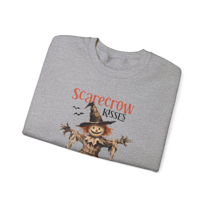 Scarecrow Kisses And Harvest Wishes Sweatshirt Vintage 1950s Halloween Sweater Pumpkin Fall Harvest Sweatshirt Funny Sweater Retro Spooky