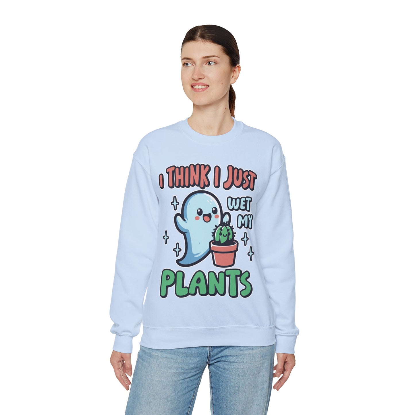 Funny Plant Lover Halloween Sweatshirt I Think I Wet My Plants Sweater Cute Ghost Plant Lover Pullover Sweater Cute Gardening Ghost Gift 2