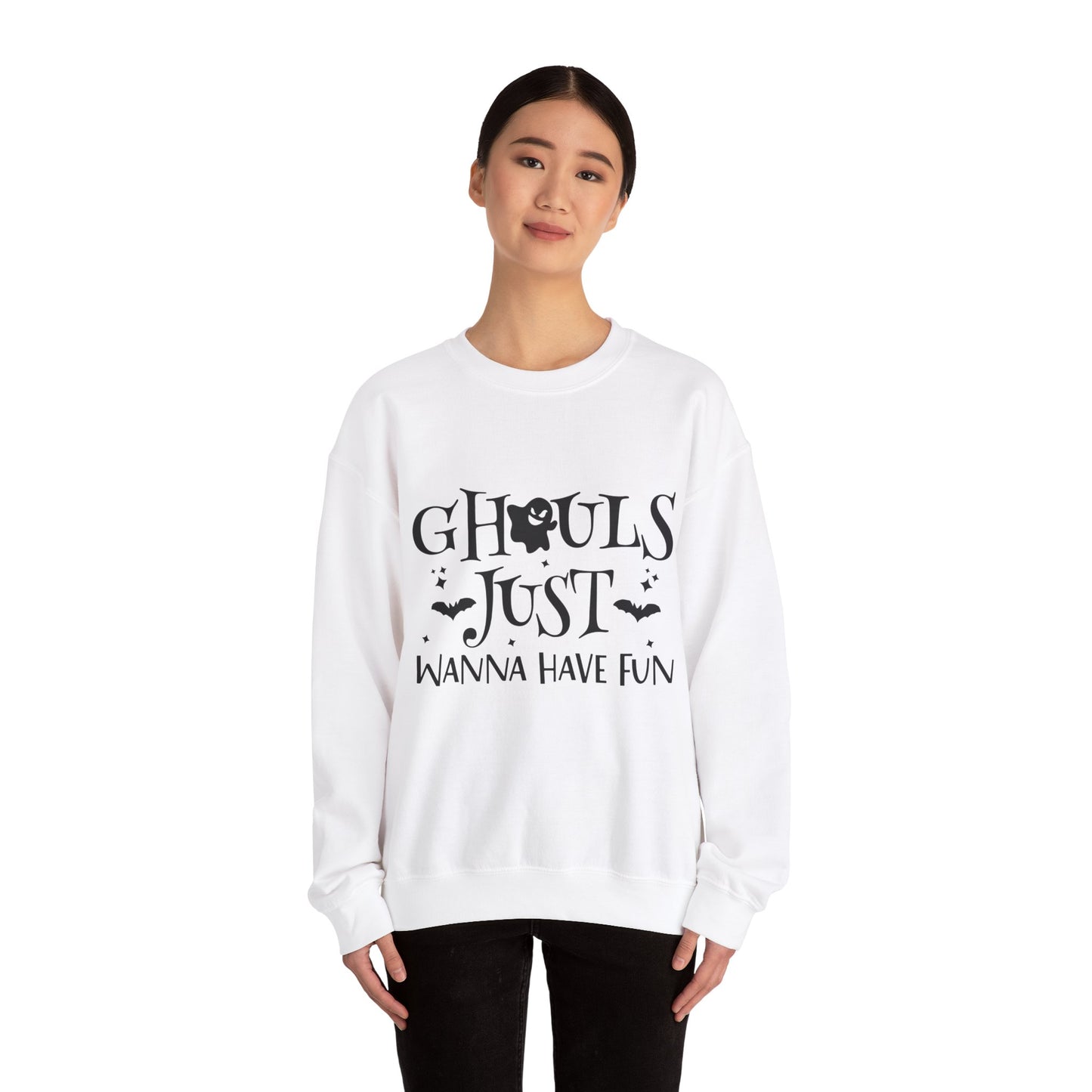 Ghouls Just Wanna Have Fun Halloween Sweatshirt Retro Fall Sweater Spooky Ghost Halloween Apparel Cute Unique Novelty Women Bridemaids Gift