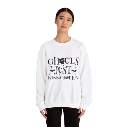 Ghouls Just Wanna Have Fun Halloween Sweatshirt Retro Fall Sweater Spooky Ghost Halloween Apparel Cute Unique Novelty Women Bridemaids Gift