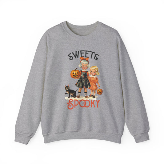 Sweet and Spooky Halloween Sweatshirt Cute Vintage 1950s Halloween Sweater Retro Halloween Apparel Unique Black Cat Sweatshirt Fall Season