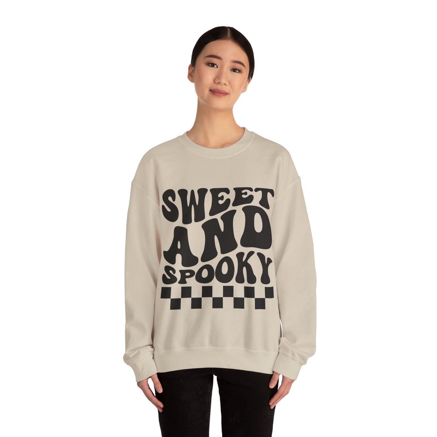 Sweet and Spooky Sweatshirt Retro Halloween Crewneck Vintage Fall Sweater Groovy Halloween Apparel Cool Funky Unique Novelty Women Gift Girl