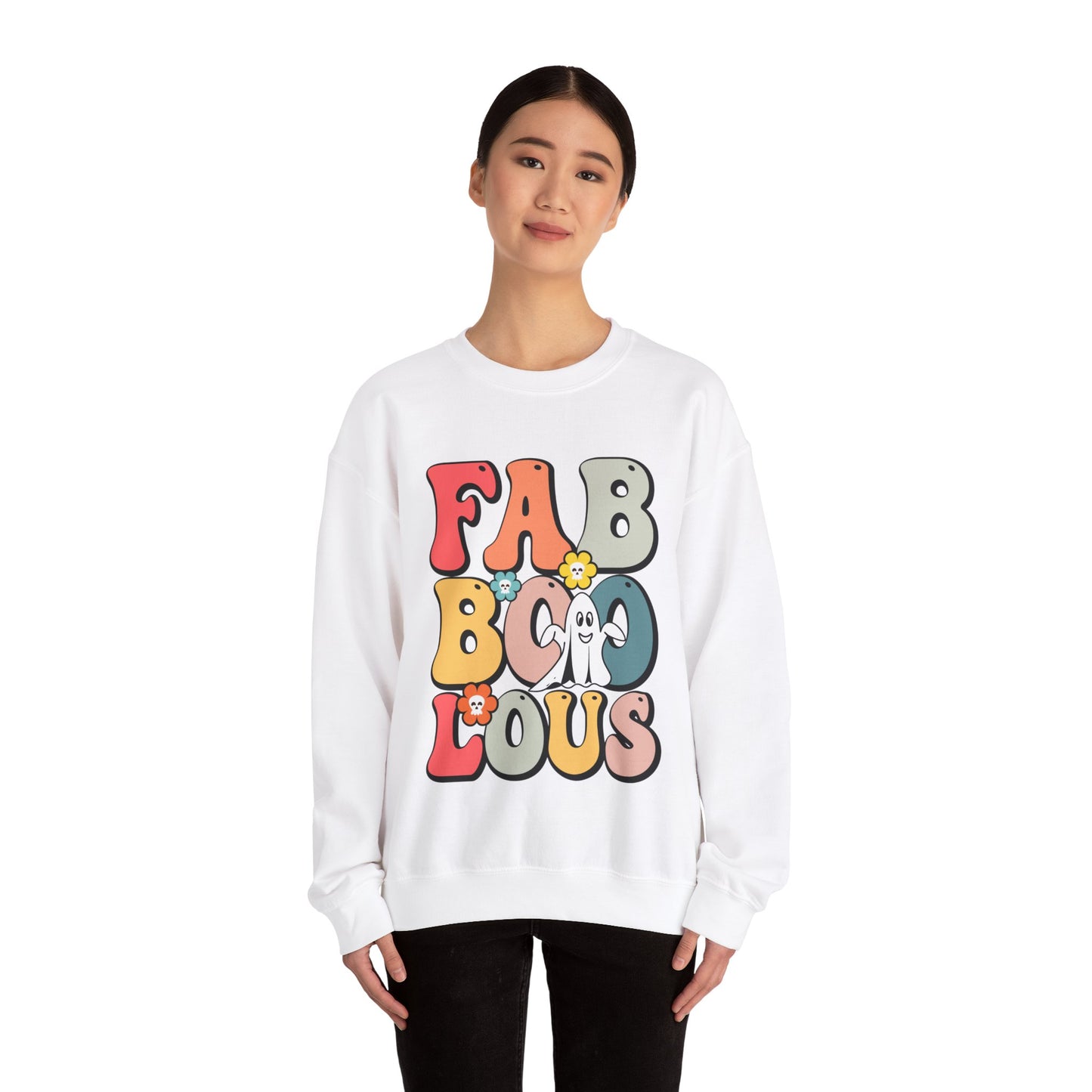 Faboolous Sweatshirt Fabulous Sweater Retro Halloween Sweatshirt Spooky Sweater Groovy Ghost Apparel Trick Or Treat Fall Crewneck Women Gift