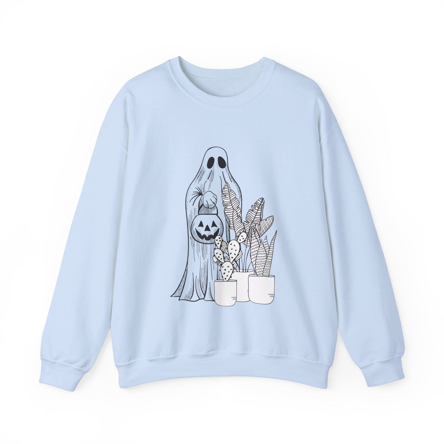 Funny Plant Lover Halloween Sweatshirt Spooky Plant Lady Sweater Funny Ghost Plant Man Pullover Sweater Gardening Sweatshirt Ghost Gardner