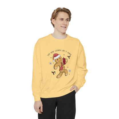 Comfort Colors® Out Here Lookin Like A Snack Sweatshirt Boojee Christmas Sweatshirt Gingerbread Man Sweater Funny Christmas Gift Holiday Tee