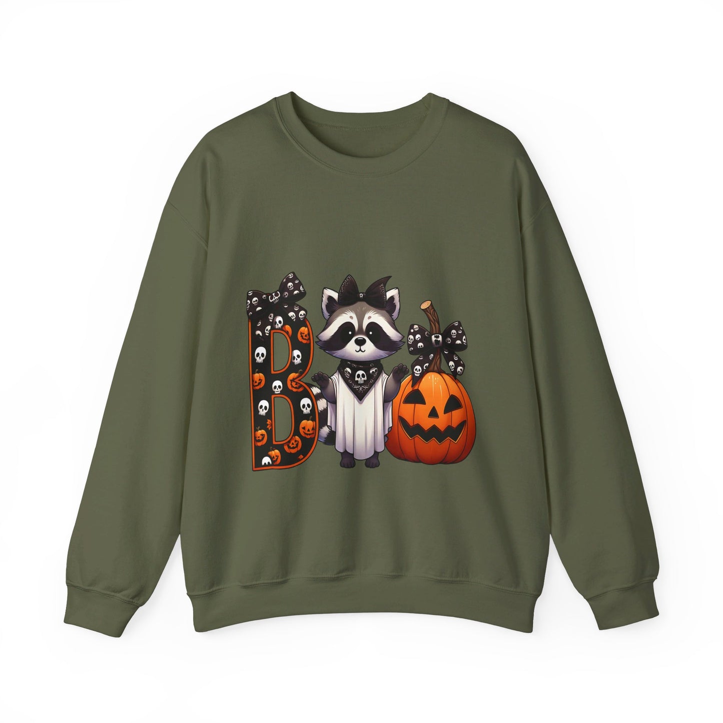 Boo Raccoon Sweatshirt Halloween Raccoon Costume BOO Pullover Sweater Raccoon Lovers Sweatshirt Halloween Cute Raccoon Gift Spooky Season