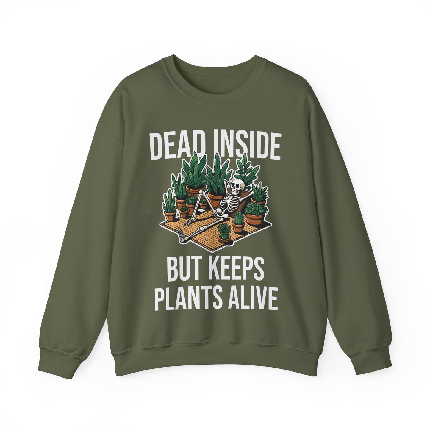 Dead Inside But Keeps Plants Alive Sweatshirt Garden Skeleton Halloween Pullover Sweater Funny Plant Lover Halloween Sweatshirt Plant Lover