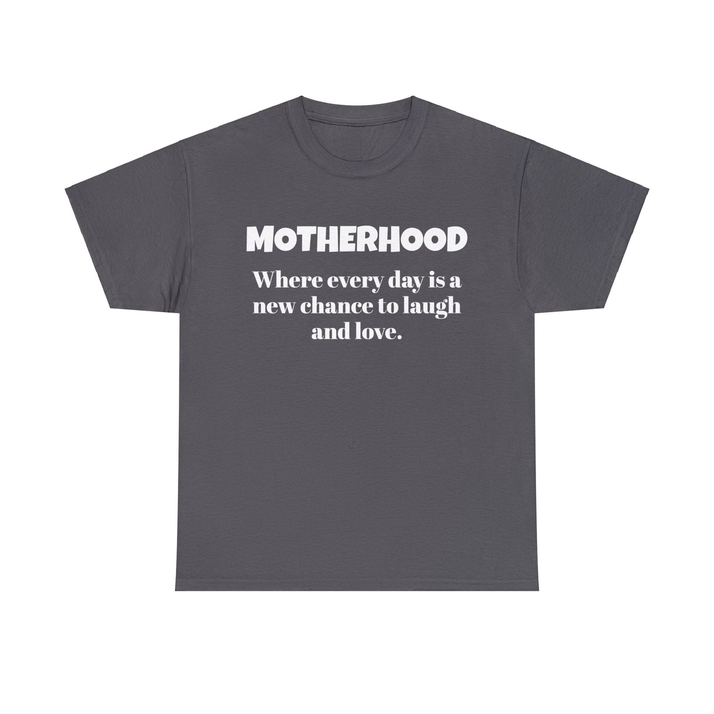 Fun Mom's Unisex Heavy Cotton Tee, "MOTHERHOOD", Mother's Day Gift, T-shirt for Her, Ladies Adult Unique Novelty Present