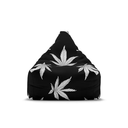 Marijuana Pot Leaf Gaming Bean Bag Chair Cover Black White Home Decor Weed Cannabis Games Beanbag Living Room Gift Adults Bedroom Man Cave