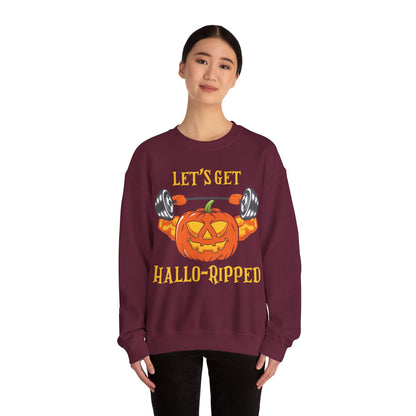 Let's Get Hallow-Ripped Gym Sweatshirt Funny Halloween Sweater Fitness Halloween Sweatshirt Boyfriend Gym Husband Halloween Pumpkin Sweater