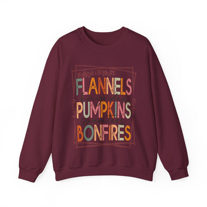 Cute Fall Sweatshirt Flannels Hayrides Pumpkins Sweaters and Bonfires Sweat Fall Vibes Sweater Weather Pumpkin Season Retro Fall Crewneck