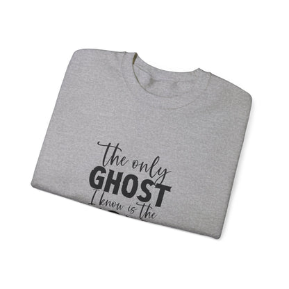 The Only Ghost I Know Is The Holy Ghost Sweatshirt Funny Christian Sweatshirt Funny Halloween Sweater Halloween Gift Cute Holy Ghost Joke