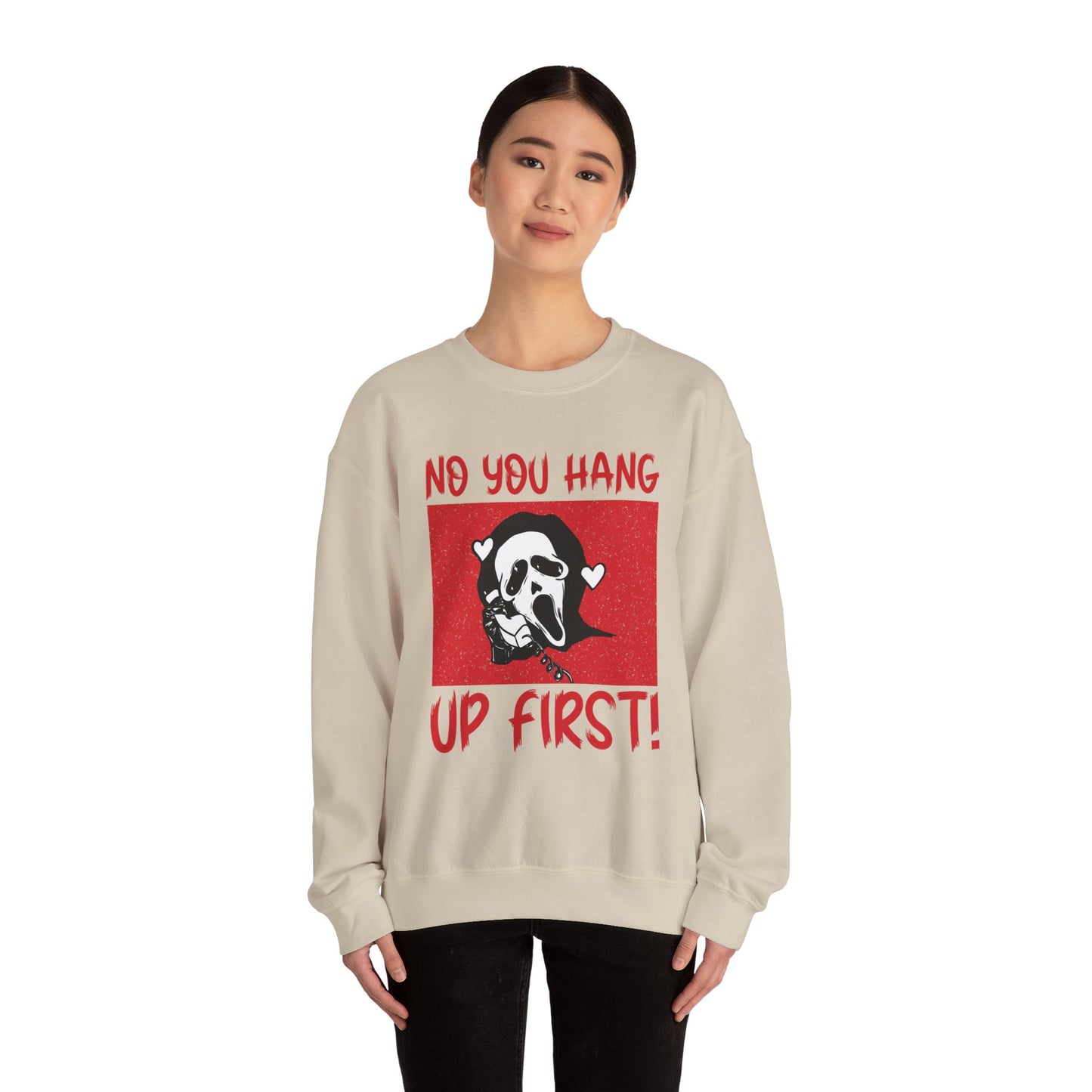 No You Hang Up First Sweatshirt Funny Halloween Sweater Ghostface Halloween Sweatshirt Funny Ghostface Sweater Funny Horror Valentine Gift