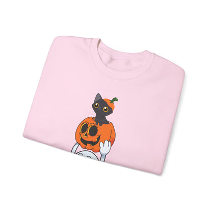 Cute Halloween Sweatshirt Funny Ghost Pumpkin Black Cat Sweater Funny Halloween Sweater Spooky Season Apparel Boo Ghost Fall Spooky Ghost