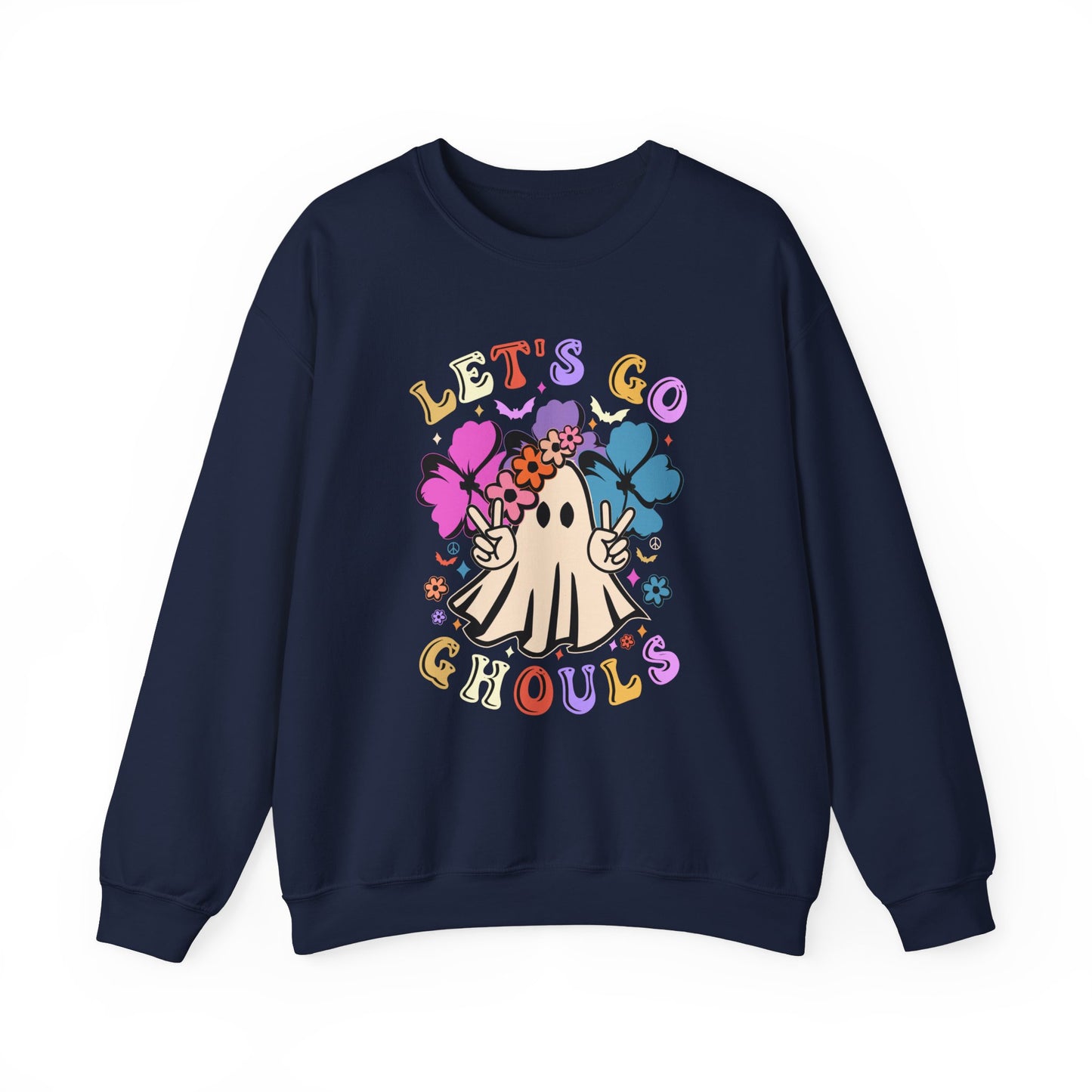 Lets Go Ghouls Sweatshirt Halloween Sweatshirt Funny Halloween Sweater Retro Ghost Sweater Ghost Halloween Sweatshirt Spooky Season Crewneck