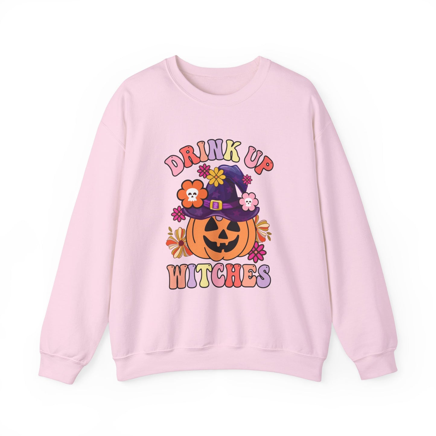 Drink Up Witches Sweatshirt Funny Halloween Retro Halloween Party Sweater Groovy Sweatshirt Witches Halloween Outfit Group Halloween Sweater