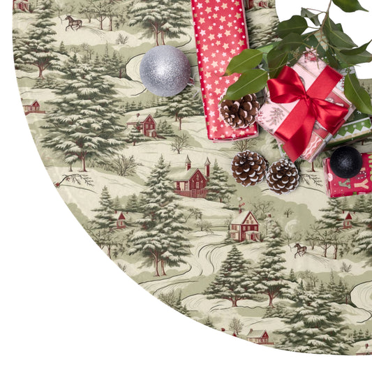 1950s Vintage Farm Christmas Tree Skirt Cottagecore Xmas Tree Skirt Country Western Vintage Xmas Tree Holiday Decor Unique 1950s Retro Decor