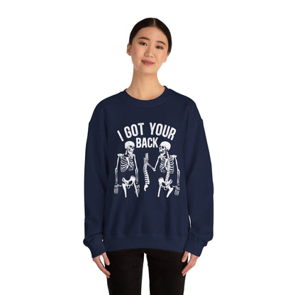 I Got Your Back Skeleton Sweatshirt Funny Halloween Sweater Skeleton Sweat Spooky Season Halloween Party Outfit Fall Crewneck Funny Skeleton