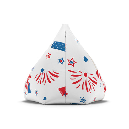 Patriotic Bean Bag Chair Cover Cute Fireworks American Pride Decor Aesthetic Home Office Gift Teens Dorm Gaming Chair Living Room Beanbag