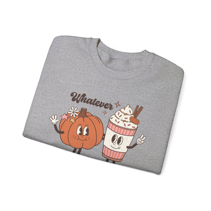 Whatever Spices Your Pumpkin Sweatshirt Funny Fall Sweater Autumn Sweatshirt Retro Fall Vibes Crewneck Cute Pumpkin Spice Sweat Thanksgiving