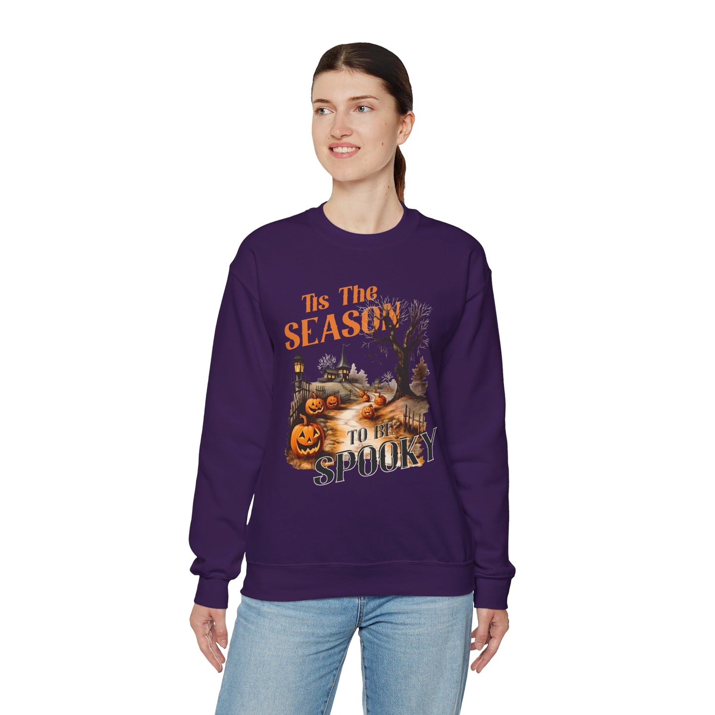 Tis The Season To Be Spooky Halloween Sweatshirt Vintage 1950s Halloween Fall Sweater Retro Halloween Pumpkins Spooky Season Apparel Unique