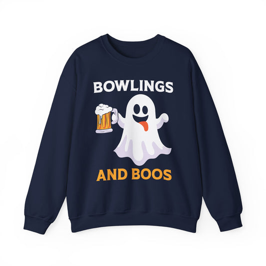 Spooky Bowler Halloween Sweatshirt Funny Halloween Bowling Sweater Bowlings and Boos Crewneck Halloween Bowling Party Outfit Spooky Season