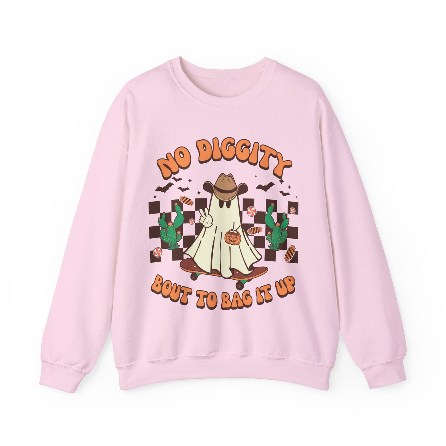 No Diggity Bout To Bag It Up Sweatshirt Funny Cowboy Halloween Sweater Trick or Treat Sweat Retro Halloween Crewneck Western Halloween Gift